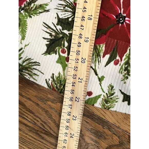 Vintage Talbots Poinsettias Knit Cardigan Sweater White Medium - Picture 12 of 12